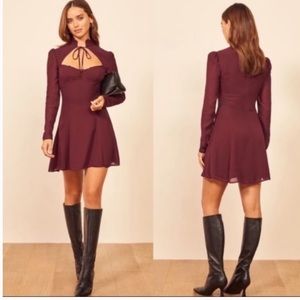 Reformation Vivianne Dress in Plum
